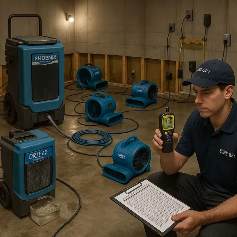 Structural Drying and Dehumidification process in Hopewell, VA